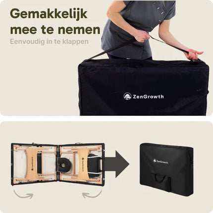 ZenGrowth Inklapbare Massagetafel Economy Zwart
