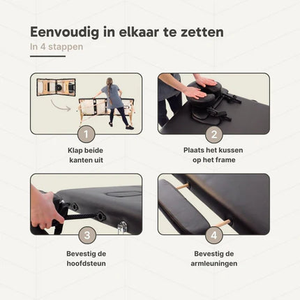 ZenGrowth Inklapbare Massagetafel Economy Zwart