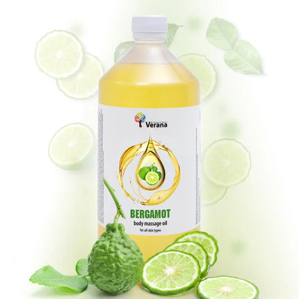 Verana Huile de Massage Bergamote - 100% Naturel - 1L