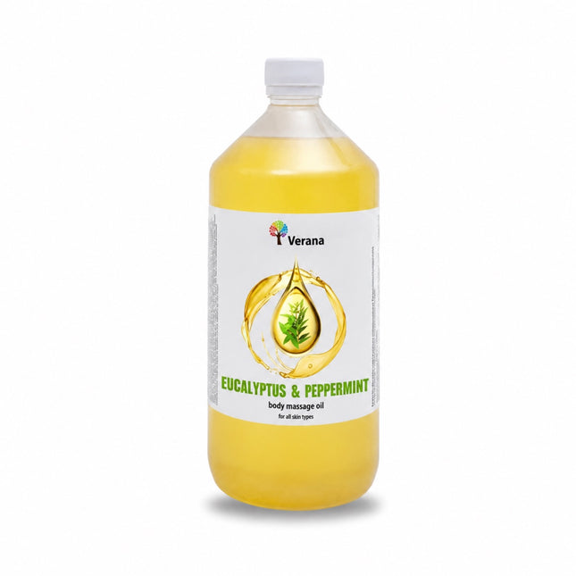 Huile de massage Verana Eucalyptus et Menthe Poivrée - 100% Naturelle - 1L