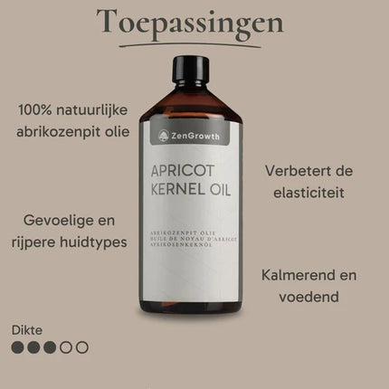 Huile de noyau d'abricot ZenGrowth 100% naturelle 1l