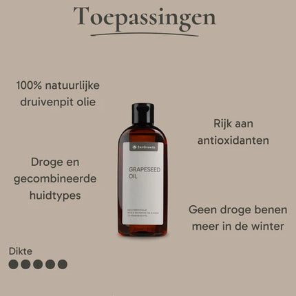 ZenGrowth Huile de Pépins de Raisin 100% Naturelle 150ml