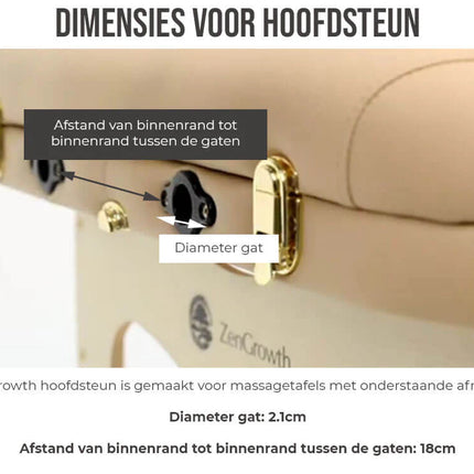 ZenGrowth Aluminium Hoofdsteun voor Massagetafel