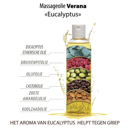 Huile de massage Verana Eucalyptus - Antivirale - 100% Naturelle - 250ml