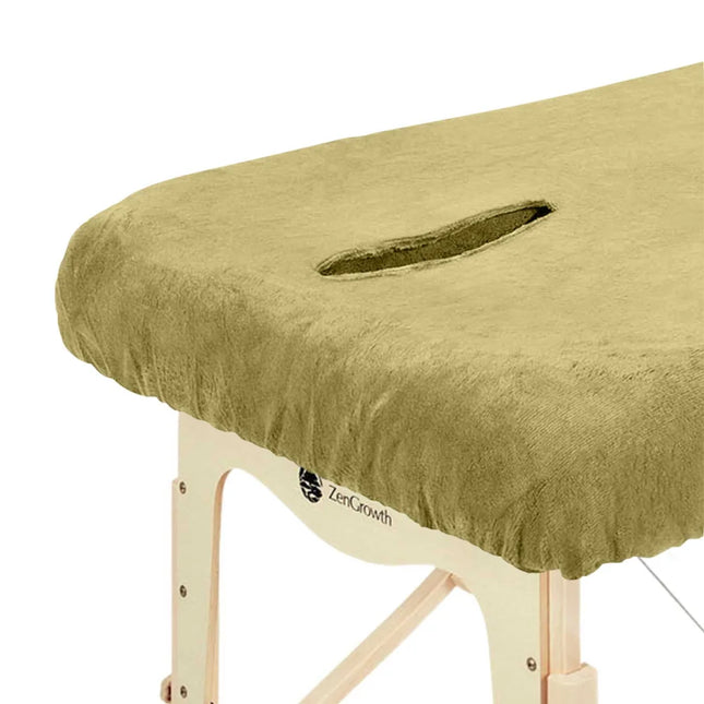 ZenGrowth Microvezel hoeslaken massagetafel met uitsparing - Olijfgroen licht