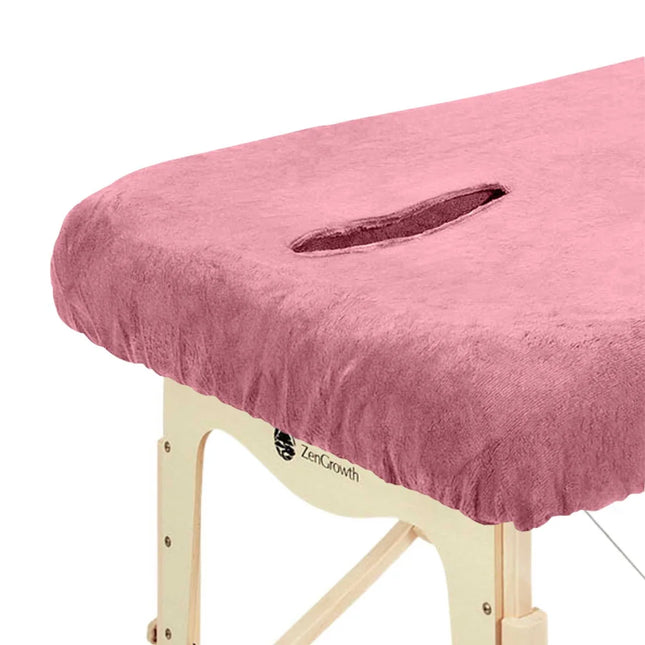 ZenGrowth Microvezel hoeslaken massagetafel met uitsparing - Roze