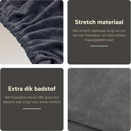 Badstof Hoeslaken Massagetafel Grijs
