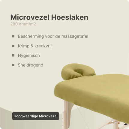 ZenGrowth Microvezel Hoeslakenset Massagetafel Olijfgroen licht