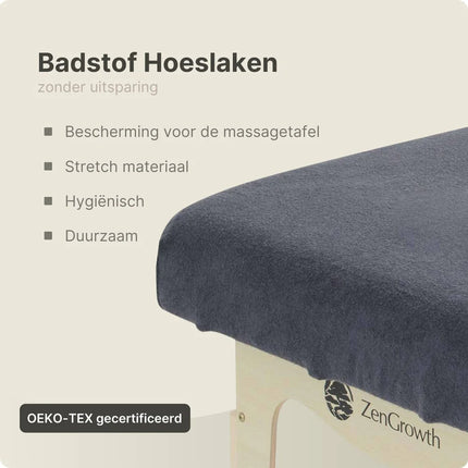 Badstof Hoeslaken Massagetafel Grijs