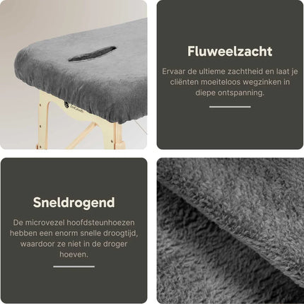 ZenGrowth Microvezel hoeslaken massagetafel met uitsparing grijs