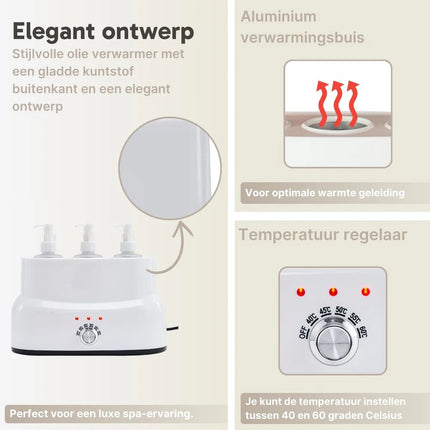 Chauffe-huile de massage pour 3 bouteilles
