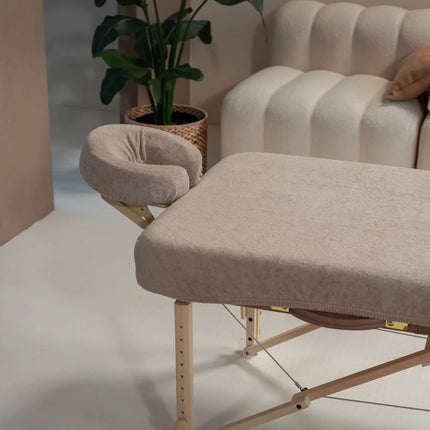 Badstof hoofdsteunhoes massagetafel - Lichtbruin