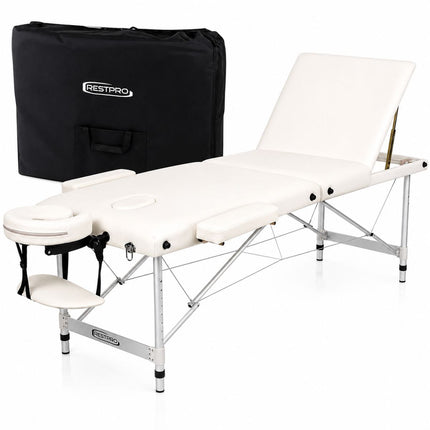 RESTPRO Table de Massage Pliante Aluminium 3 Crème