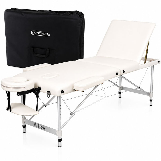 RESTPRO Table de Massage Pliante Aluminium 3 Crème