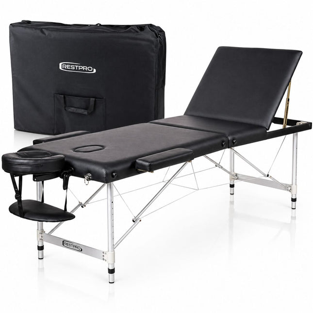 RESTPRO Table de Massage Pliante en Aluminium 3 Noire