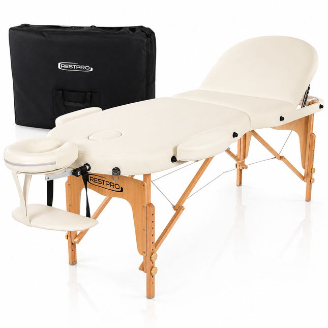 Table de Massage Pliante RESTPRO VIP Ovale 3 Crème