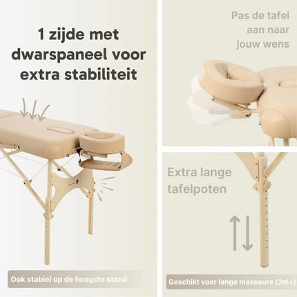 ZenGrowth Inklapbare Massagetafel Belverde Beige 71 cm
