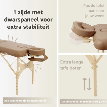ZenGrowth Inklapbare Massagetafel Belverde Mocca 71 cm