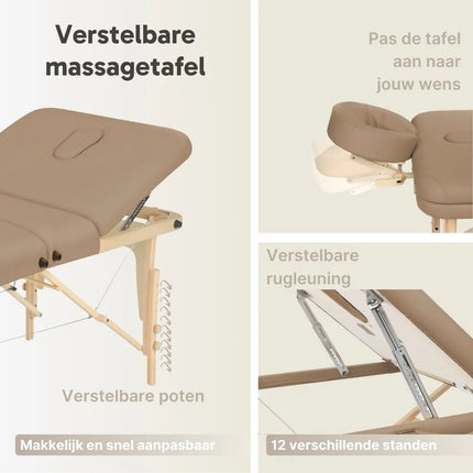 ZenGrowth Inklapbare Massagetafel Nimman Mocca