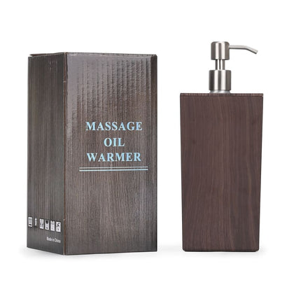 HABYS Massageolie Verwarmer Donker Bruin Aluminium Fles - demassageshop.nl