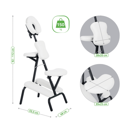 HABYS Chaise de massage pliable Flexo Blanche