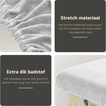 Badstof Hoeslaken Massagetafel Wit