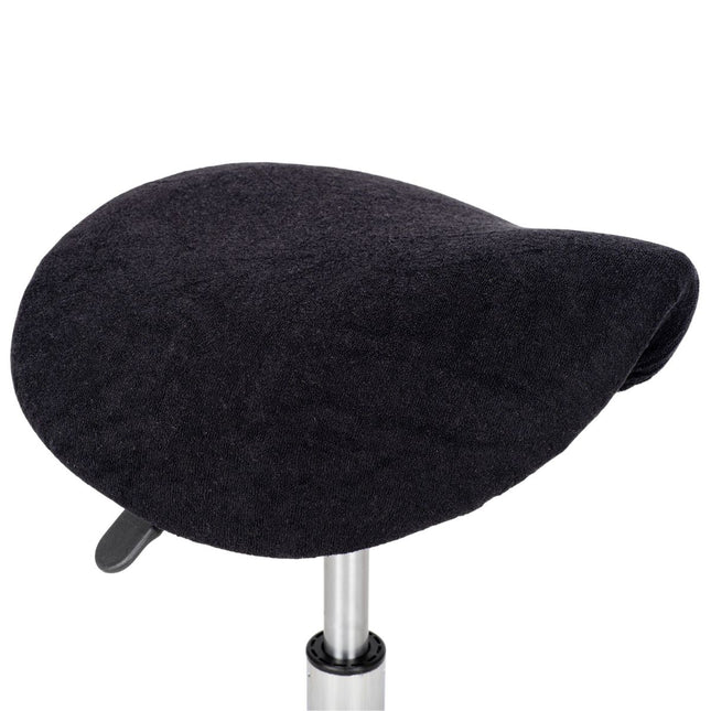 Housse en tissu éponge pour tabouret à roulettes, noire