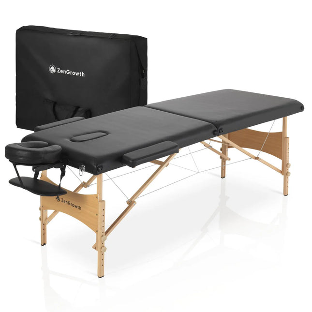 ZenGrowth Table de Massage Pliante Économique Plate Noire