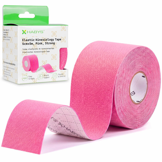 Kinesiotape 5 cm x 5 m – Sterke Kleefkracht – Roze