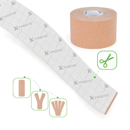 Kinesiotape 5 cm x 5 m – Standaard Kleefkracht – Beige