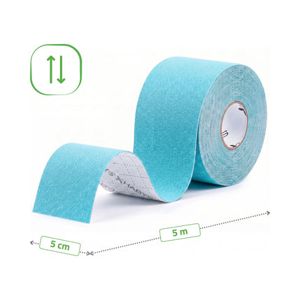 Kinesiotape 5 cm x 5 m – Standaard Kleefkracht – Blauw