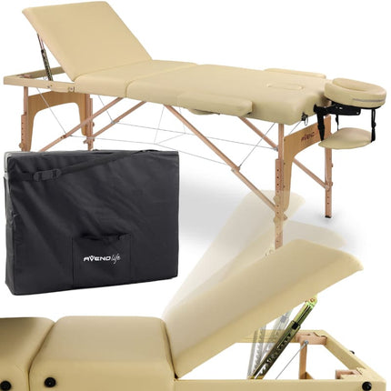 AVENO LIFE Inklapbare Massagetafel Bianca Beige - demassageshop.nl