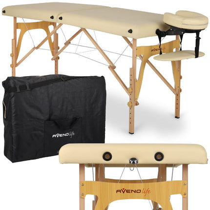 AVENO LIFE Inklapbare Massagetafel Sonia Beige - demassageshop.nl