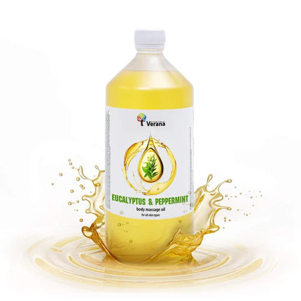 Huile de massage Verana Eucalyptus et Menthe Poivrée - 100% Naturelle - 1L