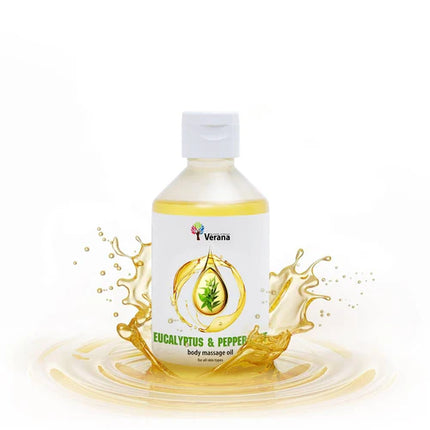 Huile de massage Verana Eucalyptus et Menthe Poivrée - 100% Naturel - 250ml