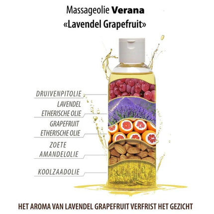Huile de massage visage Verana - Lavande Pamplemousse - 100% Naturel - 250ml