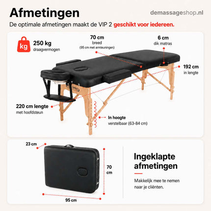 Table de massage pliable RESTPRO VIP 2 Noir