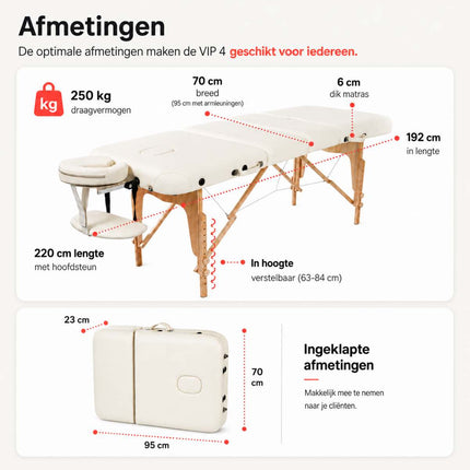Table de massage pliable RESTPRO VIP 4 Crème