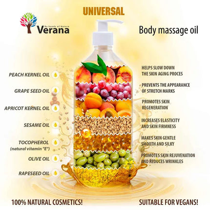 Huile de massage universelle Verana - 100% naturelle - 250ml