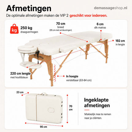 Table de Massage Pliante RESTPRO VIP 2 Crème