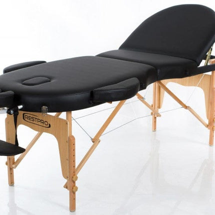 RESTPRO Inklapbare Massagetafel VIP Oval 3 Zwart - demassageshop.nl
