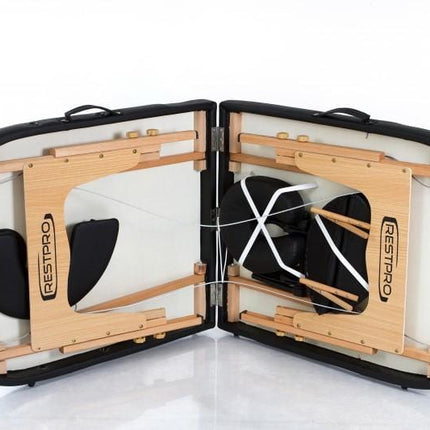 RESTPRO Inklapbare massagetafel Classic Oval 2 Zwart - demassageshop.nl