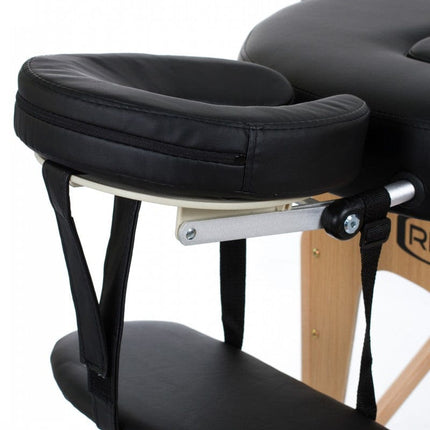RESTPRO Inklapbare Massagetafel VIP Oval 3 Zwart - demassageshop.nl