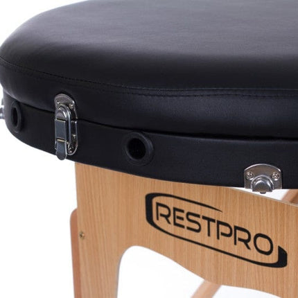 RESTPRO Inklapbare Massagetafel VIP Oval 3 Zwart - demassageshop.nl