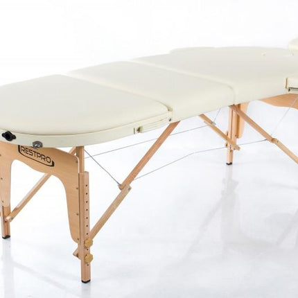 RESTPRO Inklap massagetafel Classic Oval 3 Créme - demassageshop.nl