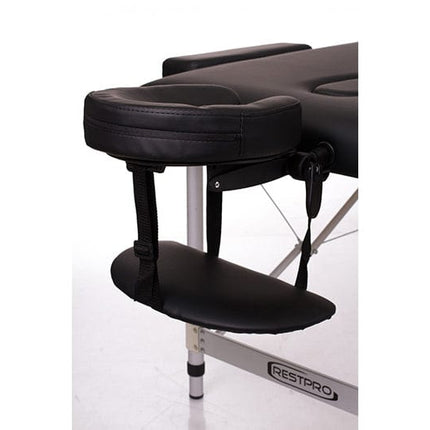 RESTPRO Inklapbare Massagetafel Aluminium 2 Zwart - demassageshop.nl