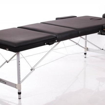 RESTPRO Inklapbare Massagetafel Aluminium 3 Zwart - demassageshop.nl