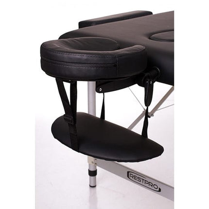 RESTPRO Inklapbare Massagetafel Aluminium 3 Zwart - demassageshop.nl