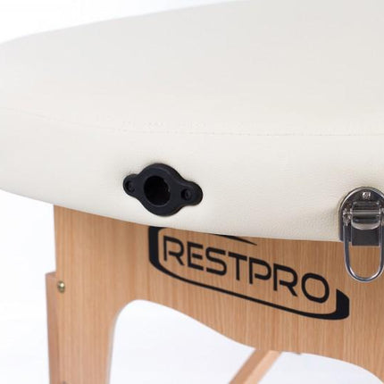 RESTPRO Inklapbare massagetafel Classic Oval 2 Créme - demassageshop.nl