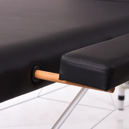 RESTPRO Inklapbare Massagetafel Aluminium 3 Zwart - demassageshop.nl